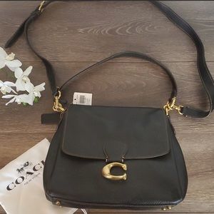 COACH Black Pebbled Leather May Shoulder Bag 3954